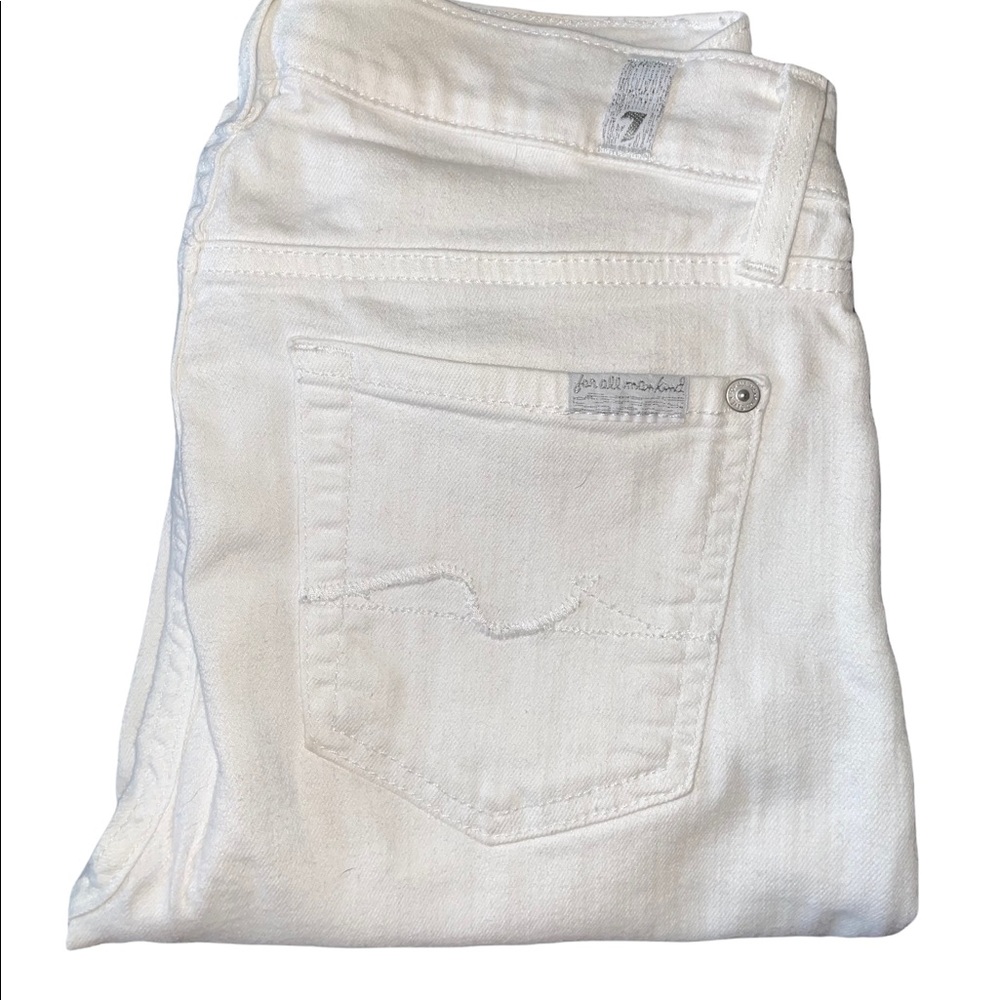 7 For All Mankind High Waisted White Skinny Jeans